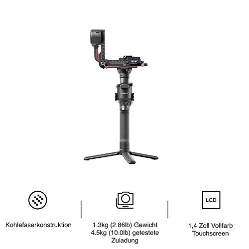DJI Pack RS 2 Pro, estabilizador portátil en tres ejes, carga útil de 4.5 kg, fibra carbono, incluye transmisor imagen y más accesorios, negro