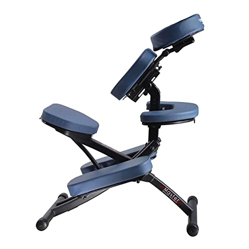 MASTER MASSAGE EQUIPMENT 10114A 10114A - Silla de Masaje Plegable (Aluminio, Ajustable, Ligera, con maletín de Transporte), Color Azul