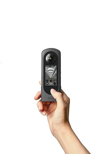 Ricoh Cámara 360 Grados Theta X (2023), Imagen de Alta resolución de Aproximadamente 60 M, 5.7K 360, Pantalla táctil, Batería Intercambiable, Tarjeta de Memoria Externa