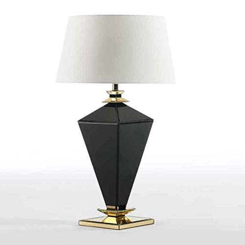 LAMPARA SOBREMESA 23X23X62 CRISTAL NEGRO/ORO SIN PANTALLA