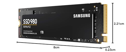 Samsung 980 1 TB PCIe 3.0 (up to 3.500 MB/s) NVMe M.2 Internal Solid State Drive (SSD) (MZ-V8V1T0BW)