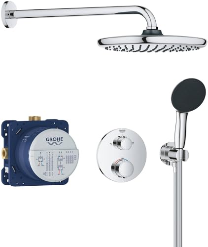 GROHE Precision Vitalio Start 250 Sistema de ducha (caja de instalación universal, set de ducha mural, teleducha), Cromo 34883000