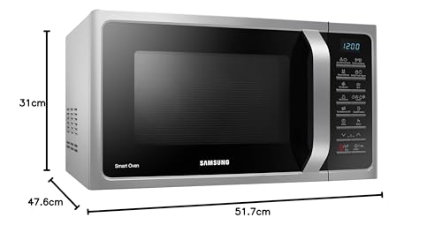 SAMSUNG Microondas MC28H5015CS (Encimera, Microondas combinado, 28 L, 900W/1500W, Botones, Aluminio, con Grill acero inoxidable ) Color plata y negro