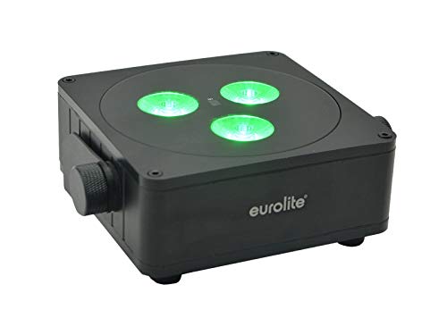 EUROLITE Set 4x AKKU IP Flat Light 3 sw + Ladenetzteil + Case (20000858) marca Eurolite