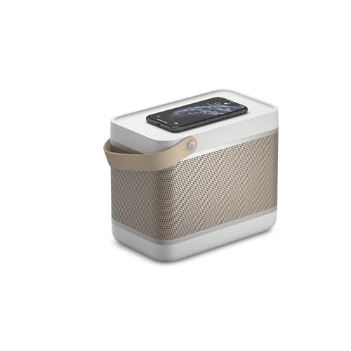 Bang & Olufsen Beolit 20 Potente Altavoz Bluetooth Inalámbrico Portátil para Uso en Casa y Exteriores con Sonido de 360 Grados y Cargador Inalámbrico Qi Integrado para Teléfono Grey Mist