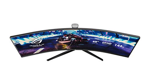 ASUS ROG Strix XG49VQ, Monitor Gaming Ultrapanorámico Curvo (3840 X 1080P, 144 Hz,usb 3.0 Freesync 2 HDR, Displayhdr 400, 125% sRGB, Dci-P3. 90%, Shadow Boost), 49", Negro