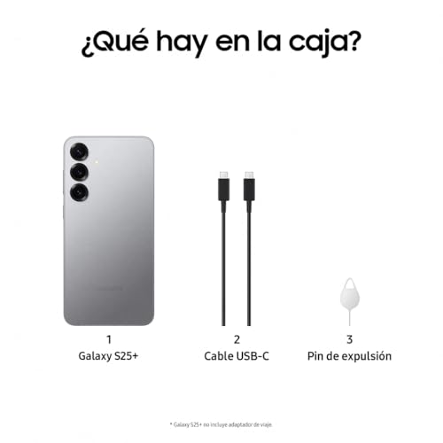 Samsung Galaxy S25+ 512GB Teléfono Móvil con IA, Galaxy AI, 12GB RAM, Cámara 50MP, Dual SIM, IP68, Garantía del Fabricante 3 Años + 1 Año Extra, Color Gris (Versión Española)