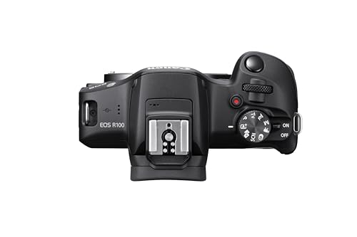 CANON EOS R100 Cámara Mirrorless + Objetivo RF-S 18-45 mm F4.5-6.3 IS STM + Bolsa para Cámara + Tarjeta SD de 64GB | Cámara Evil APS-C (24,1 MP) -4 EV | Vídeo 4K 25 fps | Dual Pixel CMOS AF | Negro