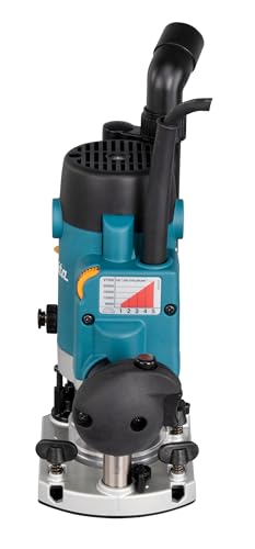 Makita RP1111CJFA - Fresadora (1100 W, incluye D-53556, 12 piezas en MAKPAC, color azul)