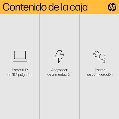 HP - Ordenador portátil de 15.6" FHD (AMD Ryzen 5-7520U, 16 GB RAM, 1TB SSD, AMD Radeon Graphics, Sin Sistema operativo) Plata y Azul - Teclado QWERTY Español