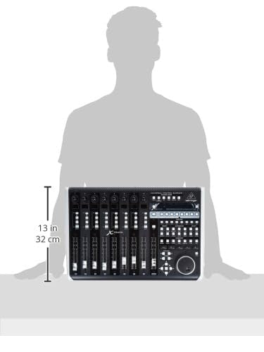 Superficie de control universal Behringer X-TOUCH con 9 faders de motor sensibles al tacto, tiras de garabatos LCD e interfaz Ethernet/USB/MIDI