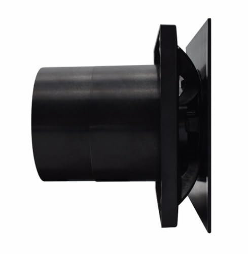 Airflow QT100 B Negro Extractor Baño – Silencioso 25 dB(A), 5W, IP45, 2 Velocidades 21/25 L/s, Pared/Techo, Ingeniería Alemana, Certificado QuietMark, Garantía 3 Años