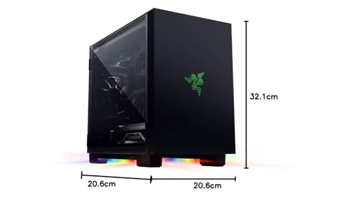 Razer Tomahawk Mini-ITX - Caja para juegos con Razer Chroma RGB (Puertas con bisagras en ambos lados, ventilación, filtro de polvo, gestión de cables, para radiadores de hasta 240 mm)