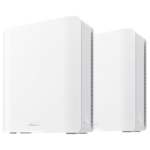 ASUS ZenWiFi BT10 2-Pack - WiFi 7 Mesh tribanda, 18 Gbps, 557 m2 (2 Unidades), Dos Puertos 10G, Seguridad y Controles parentales incluidos, Smart Home Master SSIDs, Mobile Tethering 4G y 5G, Blanco