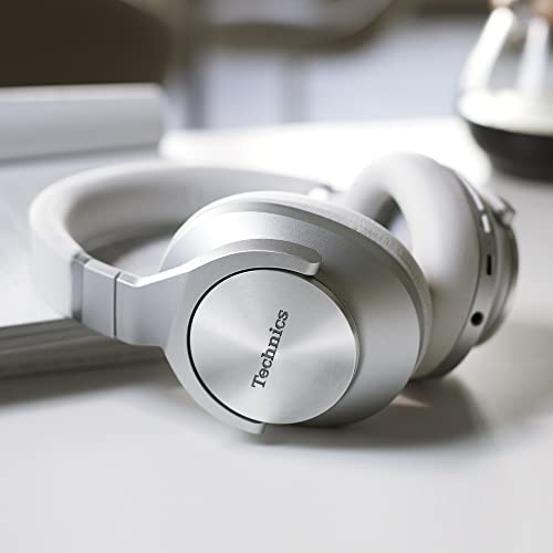 Technics EAH-A800E-S Auriculares Inalámbricos Bluetooth Over Ear, con Cancelación de Ruido y Micrófono, Hasta 50 Horas de Reproducción, Plata