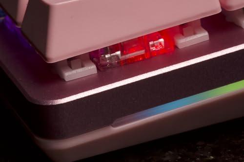 Glorious Gaming GMMK 2 Compact 65% - Teclado gaming mecánico, compacto TKL 65%, carcasa de aluminio, personalizable, keycaps dobles, switches Fox, RGB, distribuciones QWERTY estadounidense - Rosa