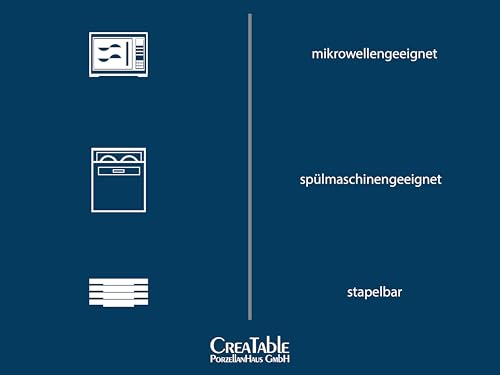 CreaTable, 24026, Serie Square Orchidee, 30-teiliges Geschirrset für 6 Personen, Kombiservice aus Porzellan, spülmaschinen- und mikrowellengeeignet, Qualitätsproduktion
