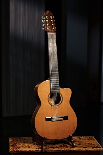 ORTEGA Performer Series Classical Guitar 44 8 String Cedro natural y funda RCE159-8