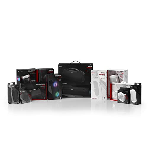 Hama | Juego de Altavoces Bluetooth 2 en 1 Twin 3.0 Resistentes al Agua 30 W (Juego de Altavoces, Divisibles, Inalámbrico, 2 Cajas portátiles Bluetooth, Resistente al Agua IP67) Color Blanco