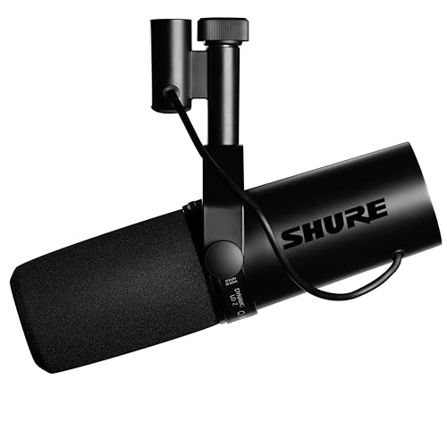 Shure SM7dB Micrófono dinámico para retransmisiones, podcasts y grabación, Amplio Rango de Frecuencias, Sonido cálido y Suave, construcción sólida, Paravientos Desmontable - Negro
