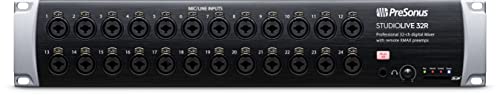 PreSonus StudioLive 32R, 34 entradas, Mezclador de rack de 32 canales, caja de escenario e interfaz de audio