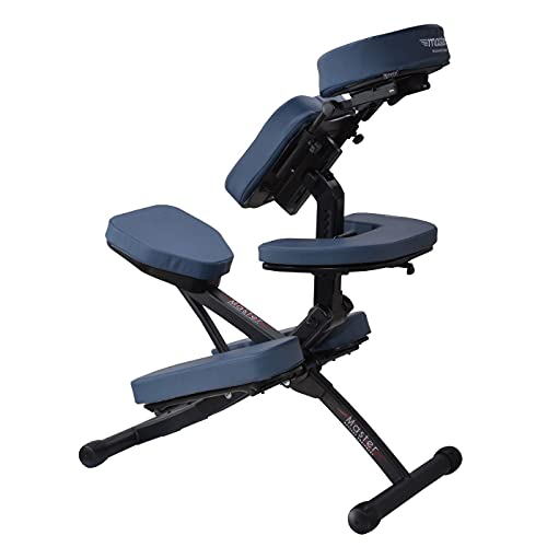 MASTER MASSAGE EQUIPMENT 10114A 10114A - Silla de Masaje Plegable (Aluminio, Ajustable, Ligera, con maletín de Transporte), Color Azul