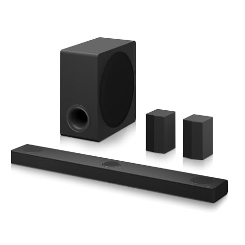 LG S80TR - Barra de Sonido Inteligente, 580W Potencia y 5.1.3 Canales, Altavoces Dobles Traseros Inalámbricos, 3 Altavoces Verticales, Sonido Envolvente Dolby Atmos y DTS:X, Hi-Res 24bits/96kHz