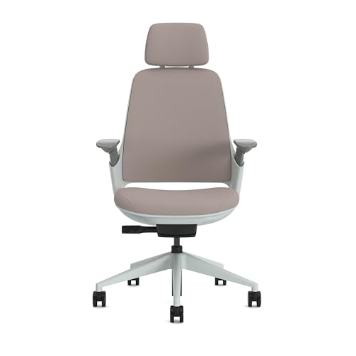 Steelcase Series 1, Silla de Oficina ergonómica con sujeción Lumbar, Brazos 4D y reposa Cabeza Regulables, Respaldo de Malla Malva Apagado