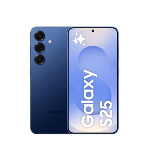 Samsung Galaxy S25 256GB Teléfono Móvil con IA, Galaxy AI, 12GB RAM, Cámara 50MP, Dual SIM, IP68, Garantía del Fabricante 3 Años + 1 Año Extra, Color Azul Marino (Versión Española)