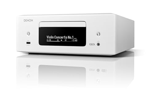 Denon RCD-N12DAB Sistema compacto, amplificador HiFi, reproductor de CD, radio por Internet, transmisión de música, HEOS Multiroom, Bluetooth y WiFi, AirPlay 2, compatible con Alexa, 2 entradas