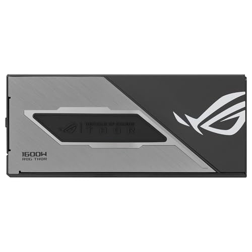 ASUS ROG Thor 1600W Titanium III Fuente de alimentación, 80 Plus Titanium, ATX 3.1, MOSFET GAN, Estabilizador de Voltaje Inteligente, Pantalla OLED magnética, Modo Turbo, 10 años de protección