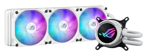 ROG Strix LC III 360 ARGB White Edition - Refrigeración líquida AiO Todo en uno con Bloque de Agua Giratorio 360°, Bomba Gen7 v2 de Asetek, Ventiladores ROG ARGB e iluminación Aura Personalizada