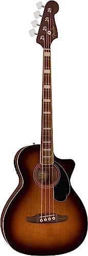 Fender Guitarra acústica de 4 cuerdas, mano derecha, explosión de borde sombreado (0970783164)