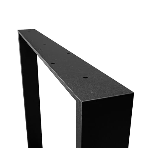 Amig - Juego de 2 Patas para Mesas de Comedor o Recibidor - Set de Patas para Mesa de Estilo Industrial - Material: Acero - 780 x 80 x 712 mm - Resistencia y Durabilidad - Acabado en Negro Mate