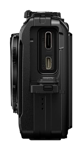 OM SYSTEM Cámara Tough TG-7, 12 MP, Resistente al Agua y a los Golpes, Modos de Disparo subacuático y Macro, vídeo 4K, Zoom Angular de 4X (sucesora de la Olympus TG-6), Negro