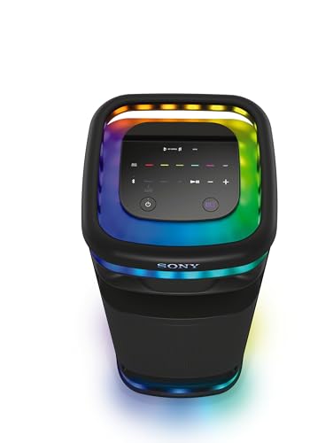 Sony ULT TOWER 10, Altavoz bluetooth para fiestas con ULT POWER SOUND y Deep Bass, altavoces X-Balanced, iluminación LED 360, funciones para fiestas, micrófono inalámbrico, portátil, ruedas giratorias