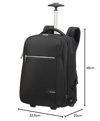 Samsonite LitePoint - Mochila para computadora portátil con Ruedas de 17.3 Pulgadas, 48 u200b u200bcm, 30 l, Negro (Negro)