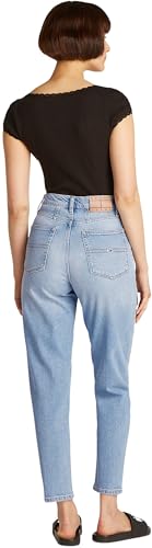 Tommy Jeans Vaqueros Mujer Mom Jeans Cintura Alta, Azul (Denim Light), 28W/26L