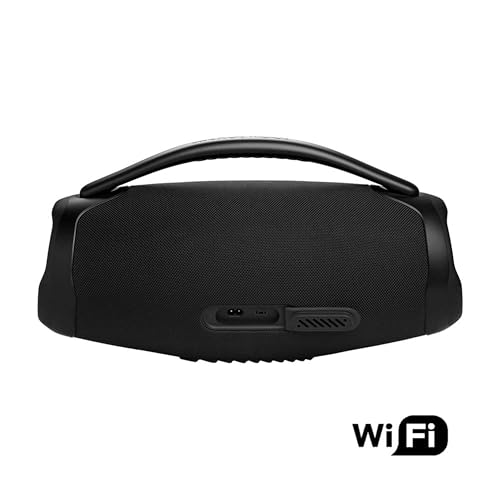 JBL Boombox 3 Wifi Altavoz Bluetooth inalámbrico, resistente al agua y al polvo IP67, con batería de hasta 24 horas de duración, en negro