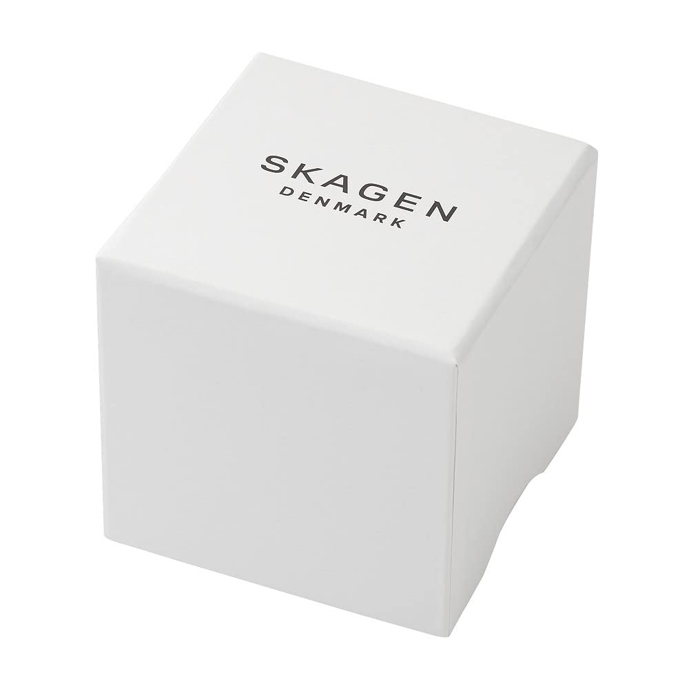 Skagen Reloj Signatur Sport Lille para mujer, movimiento de cuarzo a tres agujas con correa de acero inoxidable, 34 mm, Blanco Y Tono Plateado