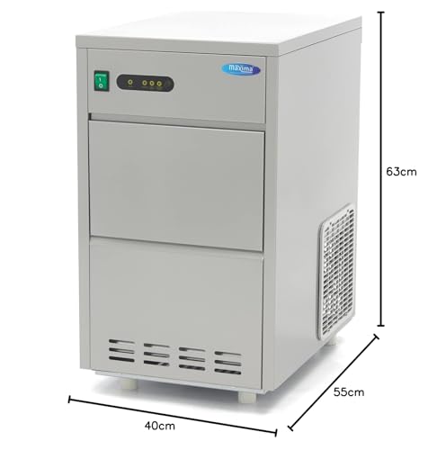 Máquina de cubitos de hielo con espacio de almacenamiento de 5 KG - 24 KG de cubitos de hielo por día - Catering - Máquina de cubitos de hielo de acero inoxidable