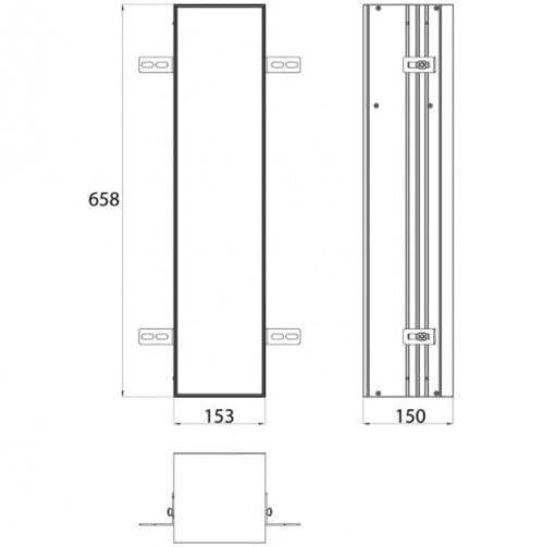 Emco asis Plus-Módulo de Inodoro Empotrado, 658 mm, Tope de Puerta Derecha, Aluminio, Papel Lateral