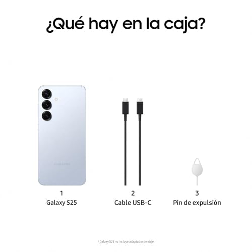Samsung Galaxy S25 512GB Teléfono Móvil con IA, Galaxy AI, 12GB RAM, Cámara 50MP, Dual SIM, IP68, Garantía del Fabricante 3 Años + 1 Año Extra, Color Azul (Versión Española)