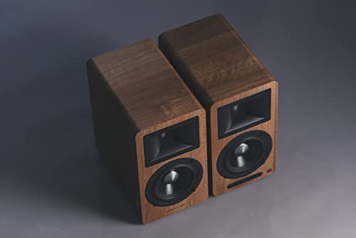 EDIFIER AIRPULSE A80 - Sistema de altavoces de estantería 2.0 (100 W) con Bluetooth V5.0 (aptX), tweeter de bocina de cinta para agudos precisos y claros, posibilidades de conexión versátiles, incluye