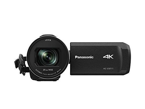 Panasonic HC-VXF11EG-K, Videocámara 4K con zoom óptico 24x y zoom digital 32x, Lente LEICA DICOMAR, Gran angular 25mm, Negro