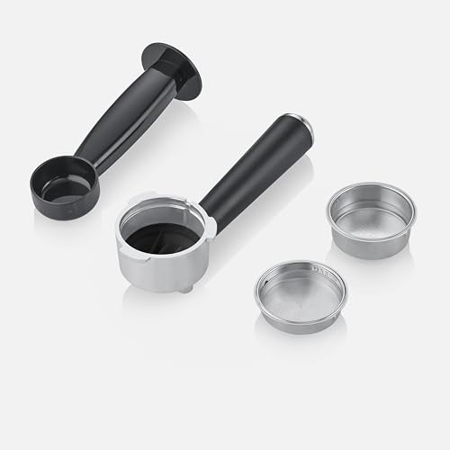 SEVERIN Máquina de café espresso Newspresa, máquina de portafiltro, bomba ULKA con 20 bares, boquilla espumadora de leche, depósito de agua de 1 L, para una o dos tazas, acero inox 1.350 W, KA 5997