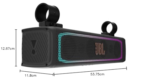 JBL Altavoz RallyBar de 21" - Barra de Sonido Bluetooth Exterior para Vehículos y Barco Marino con 8 Altavoces Potente Resistentes al Agua, Amplificador de 150 W rms, Iluminación LED y Subwoofer