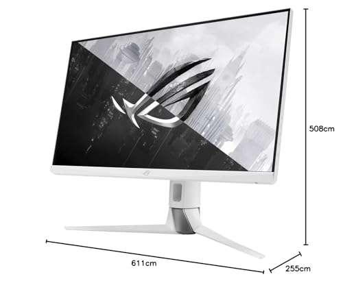 Asus XG27AQ-W ROG Strix Monitor de Gaming, Fast IPS, 27 Pulgadas, WQHD 2560 × 1440, hasta 170 Hz, 1 ms GTG, ELMB Sync, G-Sync Compatible, Display HDR 400