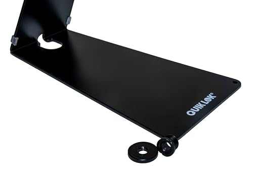QUIK LOK - MIC/001 Base de micrófono de escritorio para micrófonos dinámicos e inalámbricos, diseño elegante y funcional, acabado negro mate, adaptador de 3/8" a 5/8" incluido