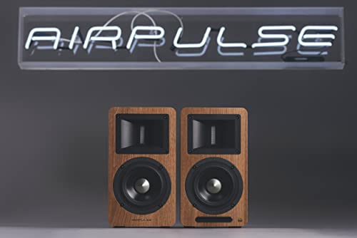 EDIFIER AIRPULSE A80 - Sistema de altavoces de estantería 2.0 (100 W) con Bluetooth V5.0 (aptX), tweeter de bocina de cinta para agudos precisos y claros, posibilidades de conexión versátiles, incluye